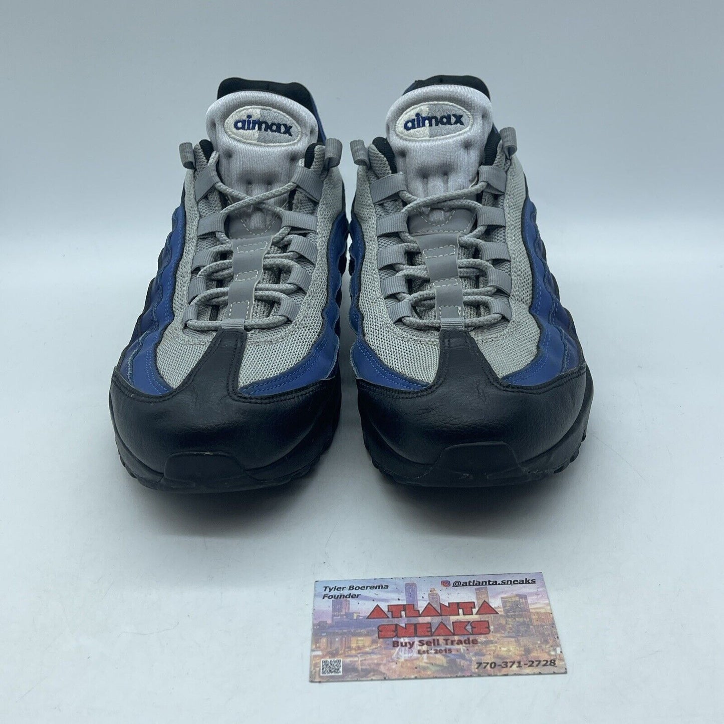 Size 10 - Nike Air Max 95 Essential Deep Royal Black Suede Leather (749766-023)