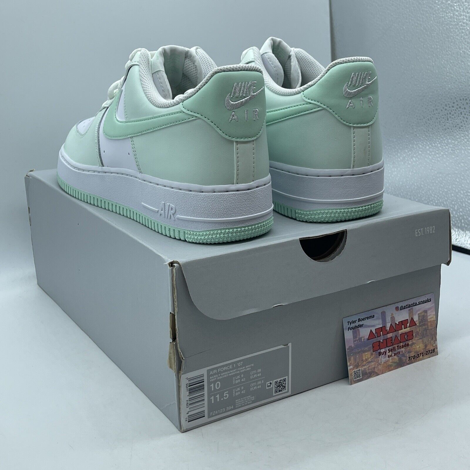 Size 10 - Nike Air Force 1 Low Mint Foam Mint Green White Leather (FZ4123-394)