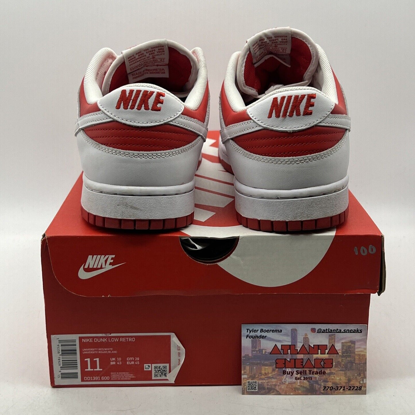 Size 11 - Nike Dunk Low Championship Red Leather (DD1391-600)