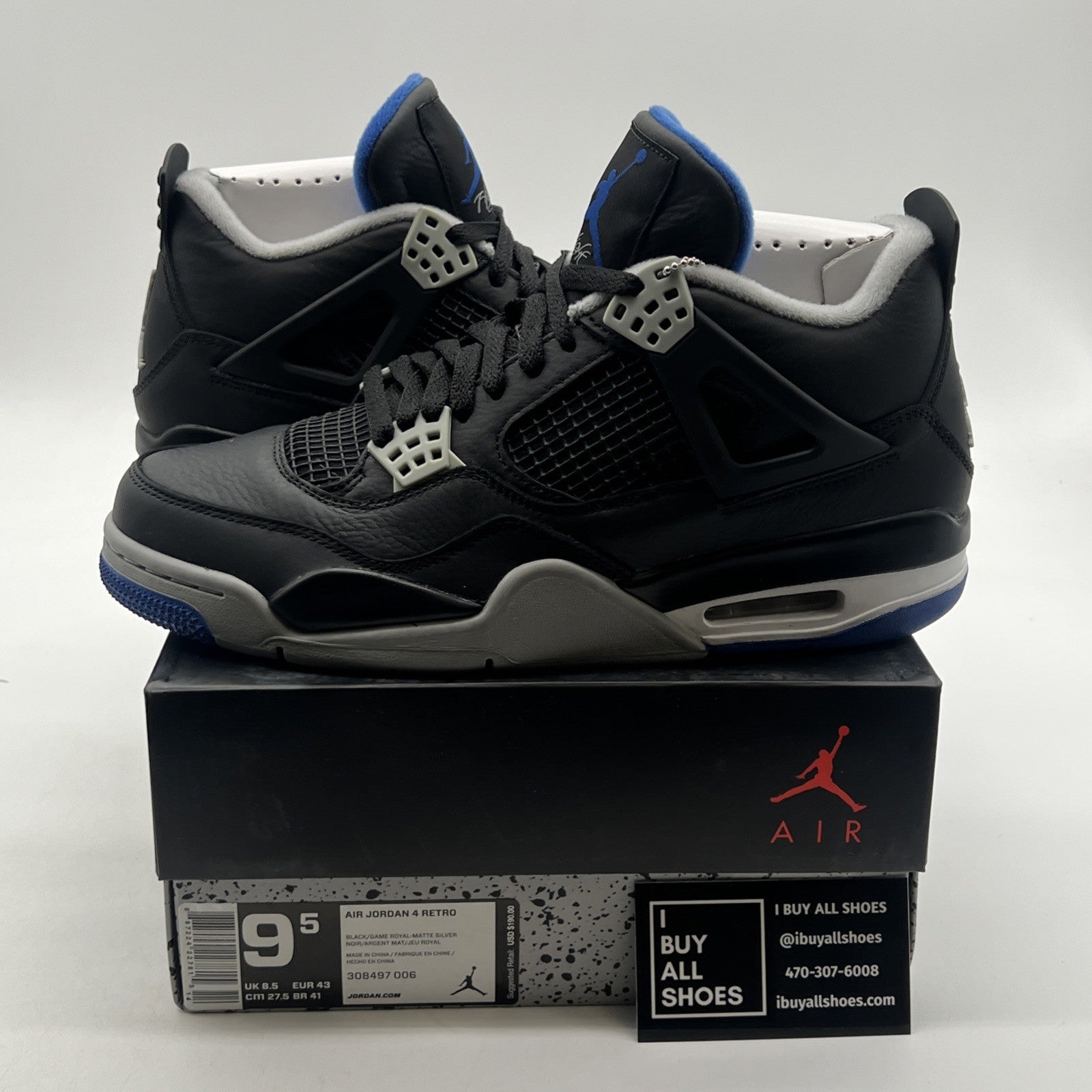 Size 9.5 - Air Jordan 4 Retro Motorsports Alternate 2017 (308497-006)