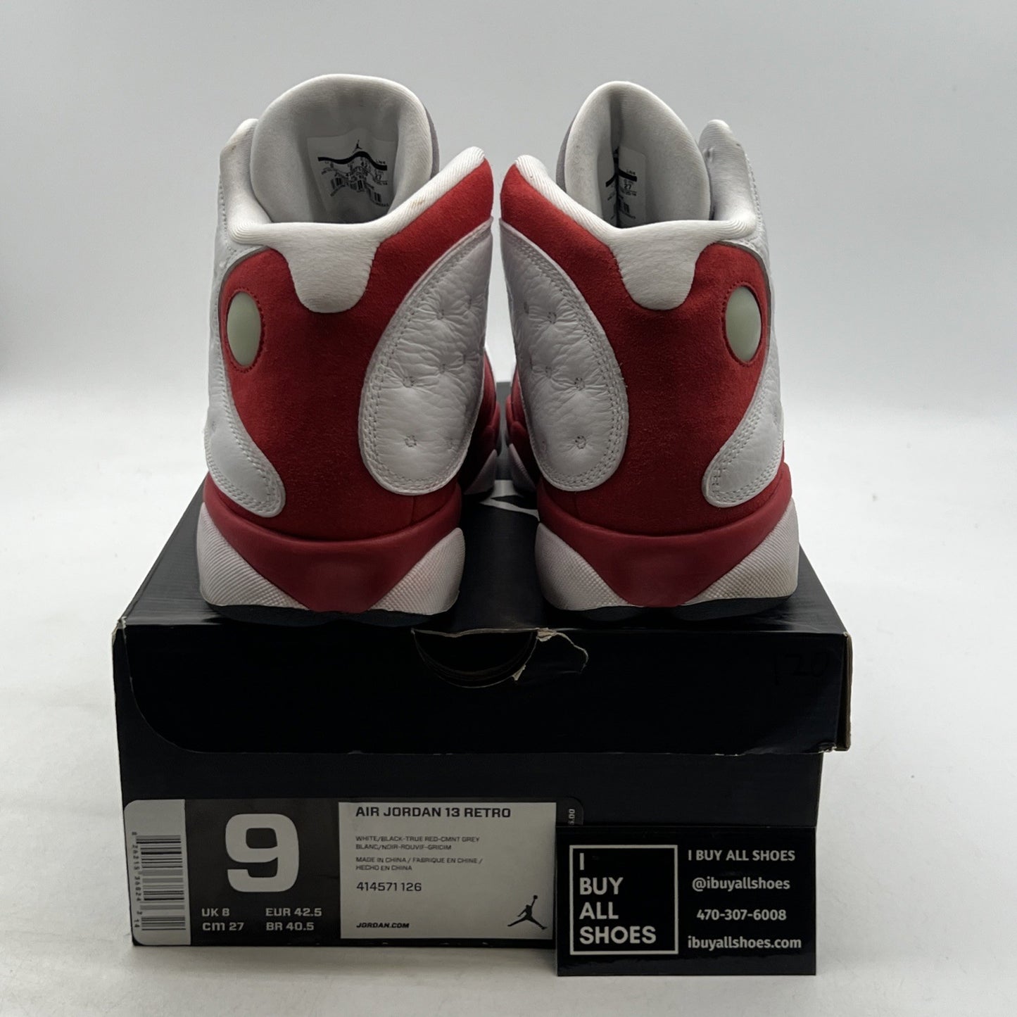 Size 9 - Air Jordan 13 Retro 2014 Grey Toe (414571-126)