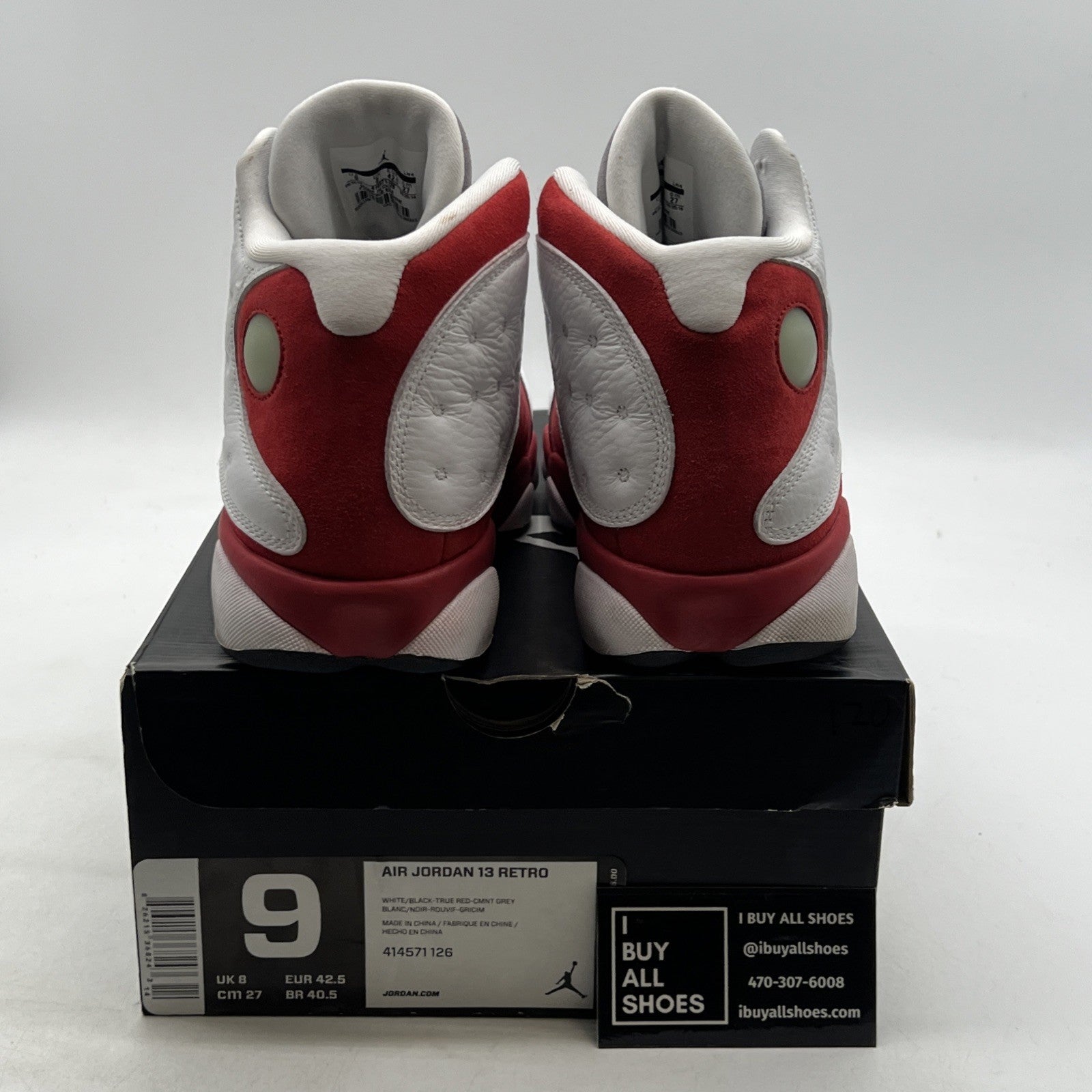 Size 9 - Air Jordan 13 Retro 2014 Grey Toe (414571-126)