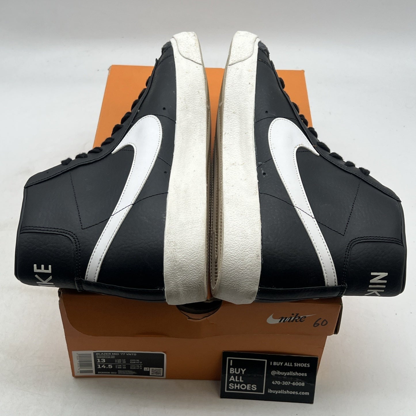 Size 13 - Nike Blazer '77 Vintage Mid Black Sail (BQ8606-002)