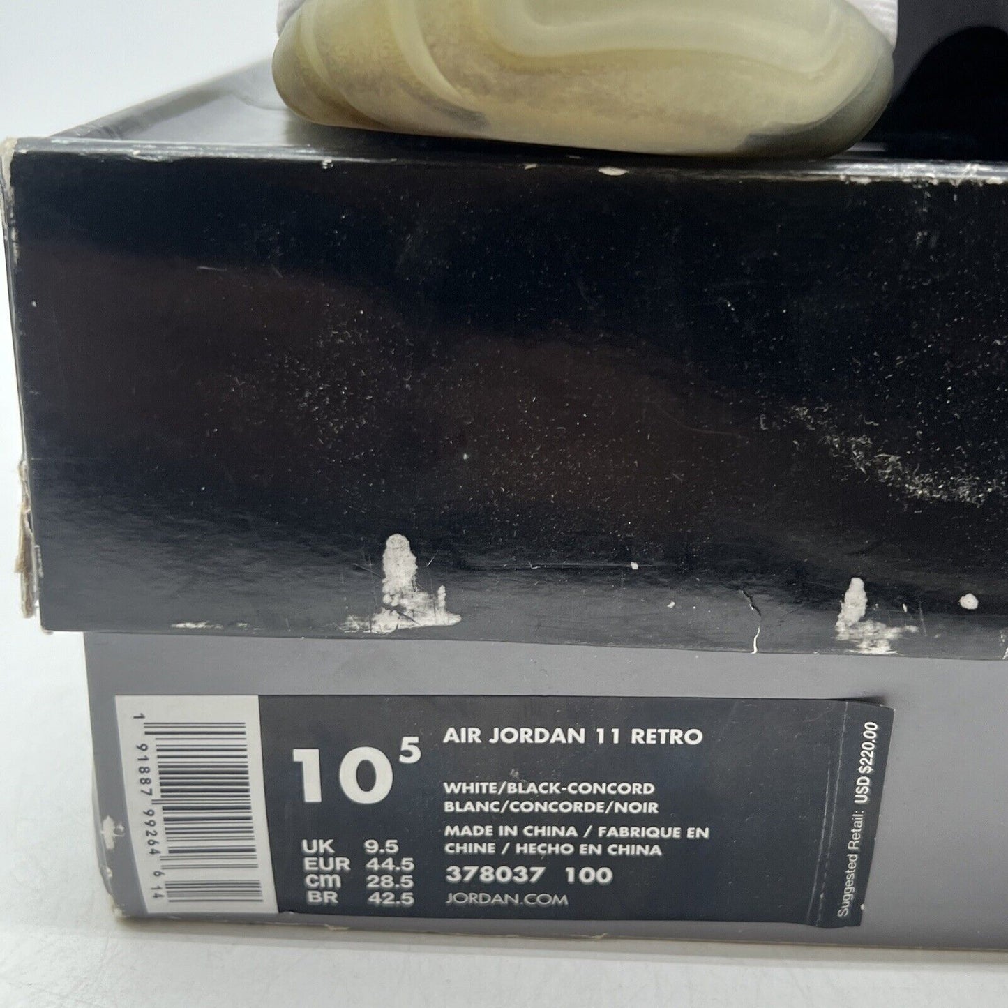 Size 10.5 - Jordan 11 Retro High Concord Black White Leather (378037-100)