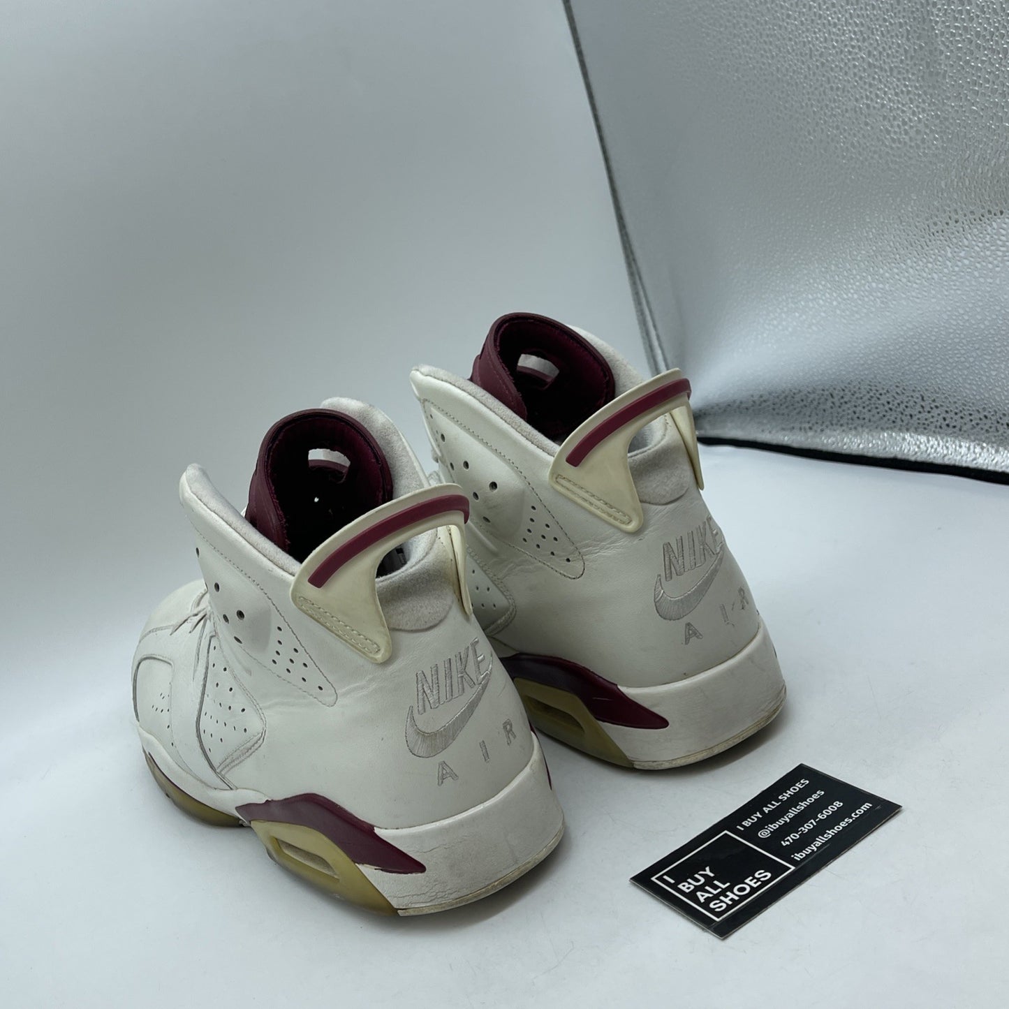 Size 14 - Air Jordan 6 Retro 2015 Maroon White Tan Leather (384664-116)