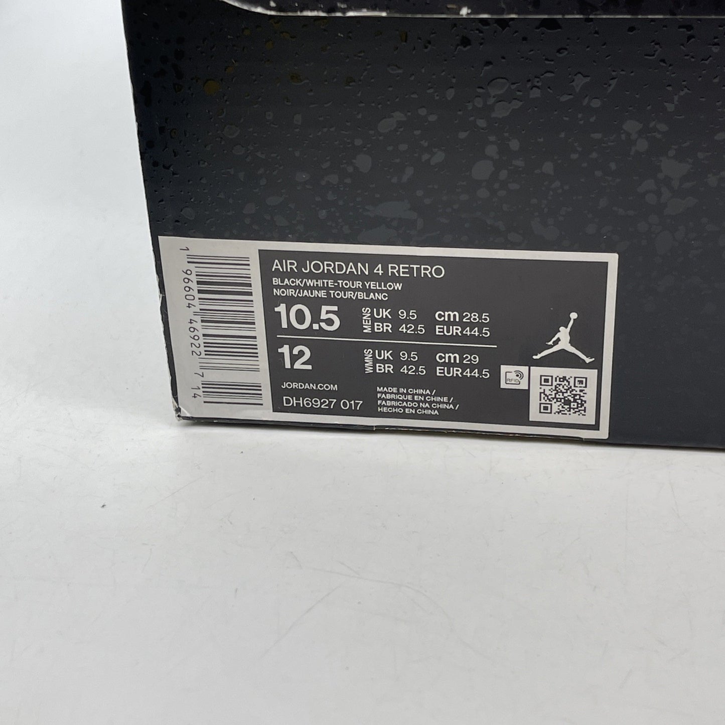 Size 10.5 - Jordan 4 Retro Mid Thunder Black Yellow White Suede (DH6927-017)