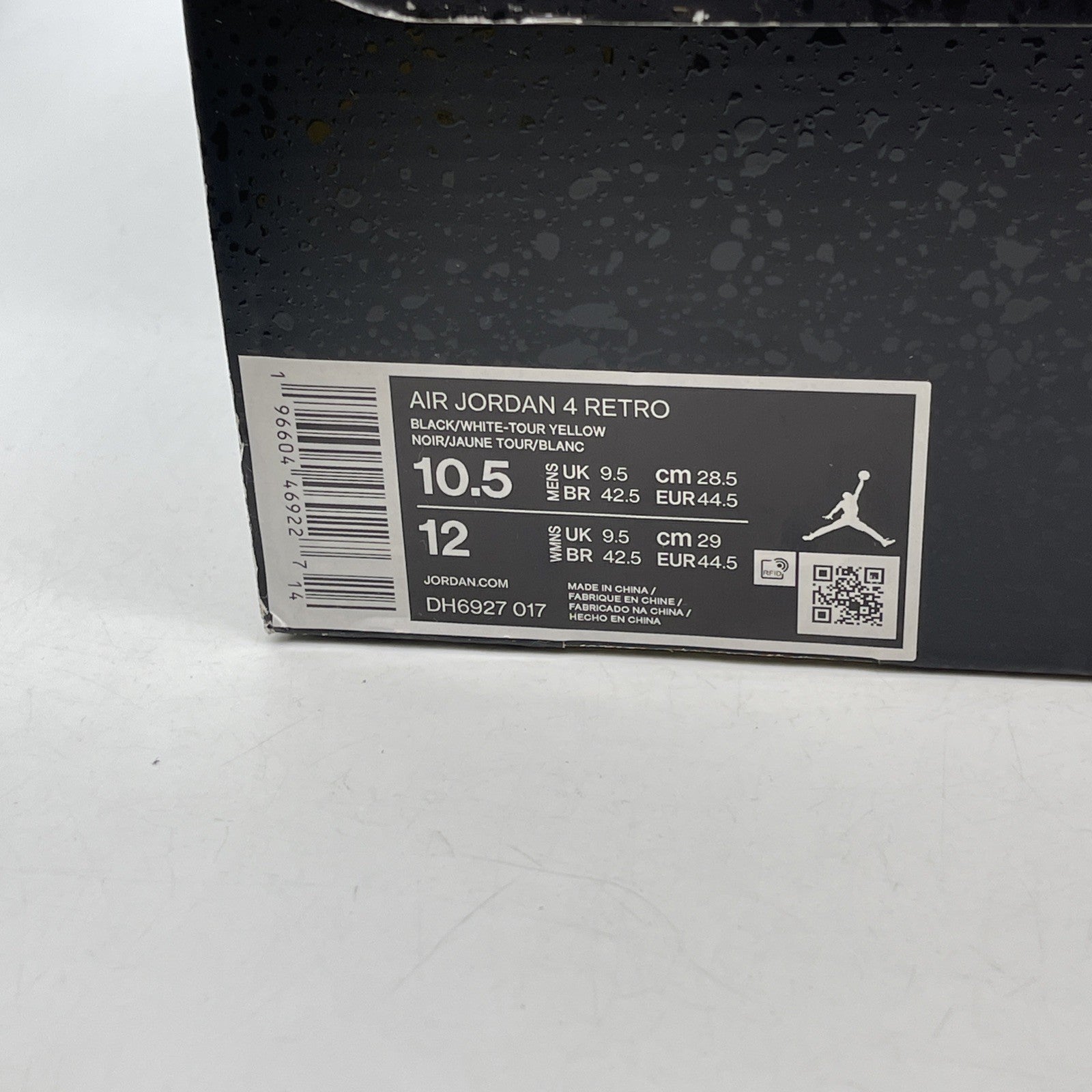 Size 10.5 - Jordan 4 Retro Mid Thunder Black Yellow White Suede (DH6927-017)