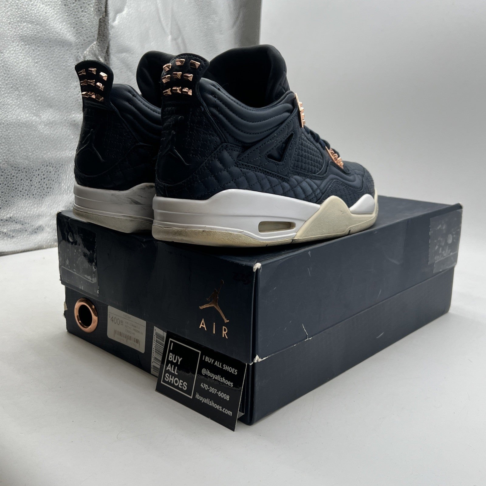 Size 9.5 - Air Jordan 4 Retro Premium Obsidian (819139-402)