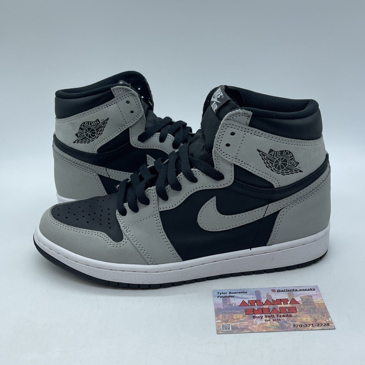 Size 8.5 - Jordan 1 Retro OG High Shadow 2.0 Black Grey Suede (555088-035)