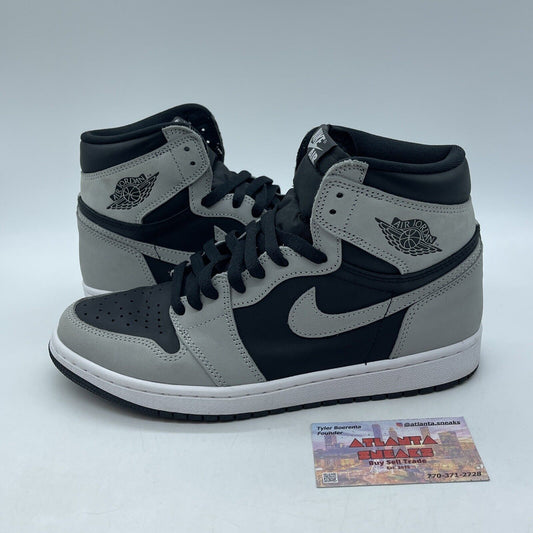 Size 8.5 - Jordan 1 Retro OG High Shadow 2.0 Black Grey Suede (555088-035)