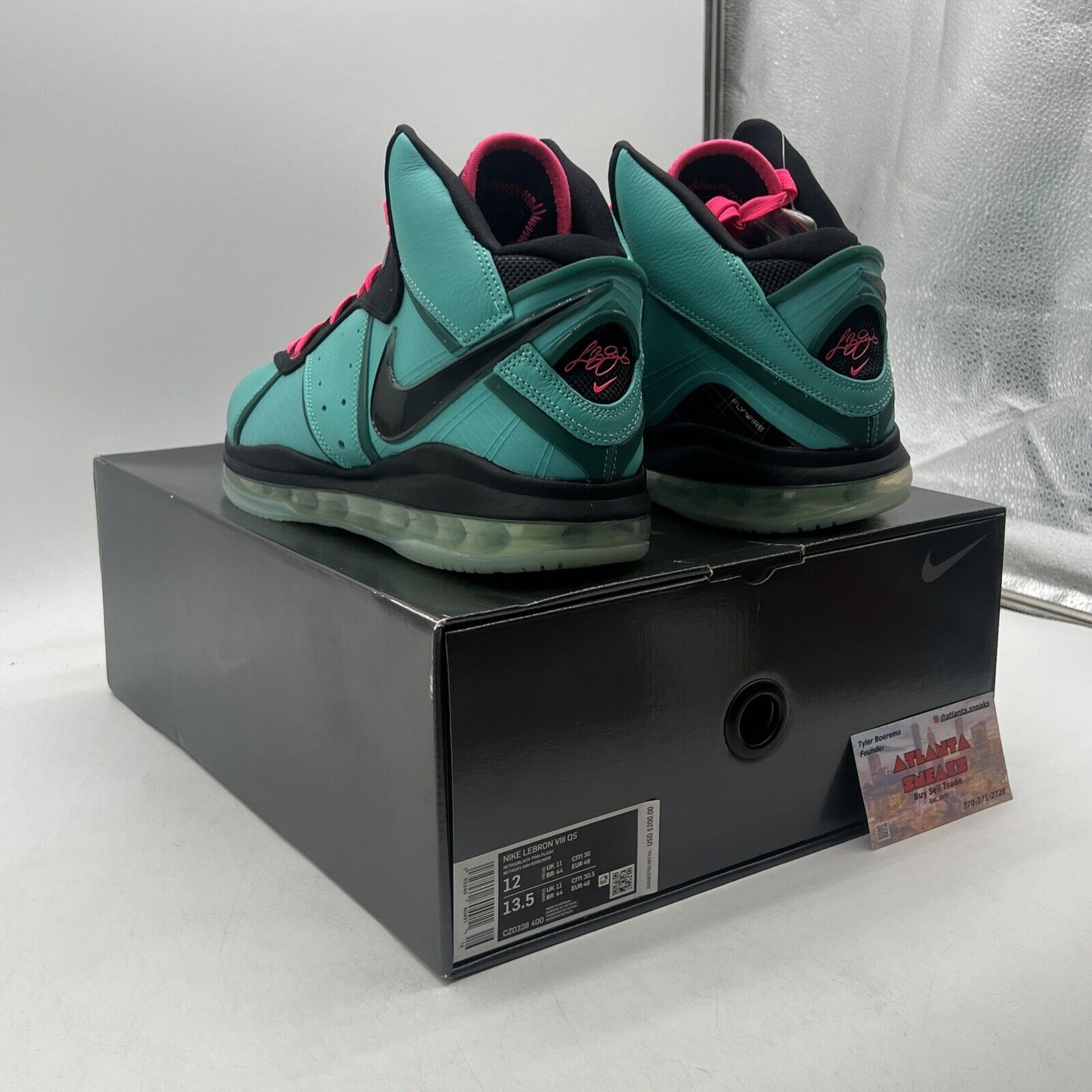 Size 12 - Nike LeBron 8 Retro 2021 Pink Aqua Black (CZ0328-400)