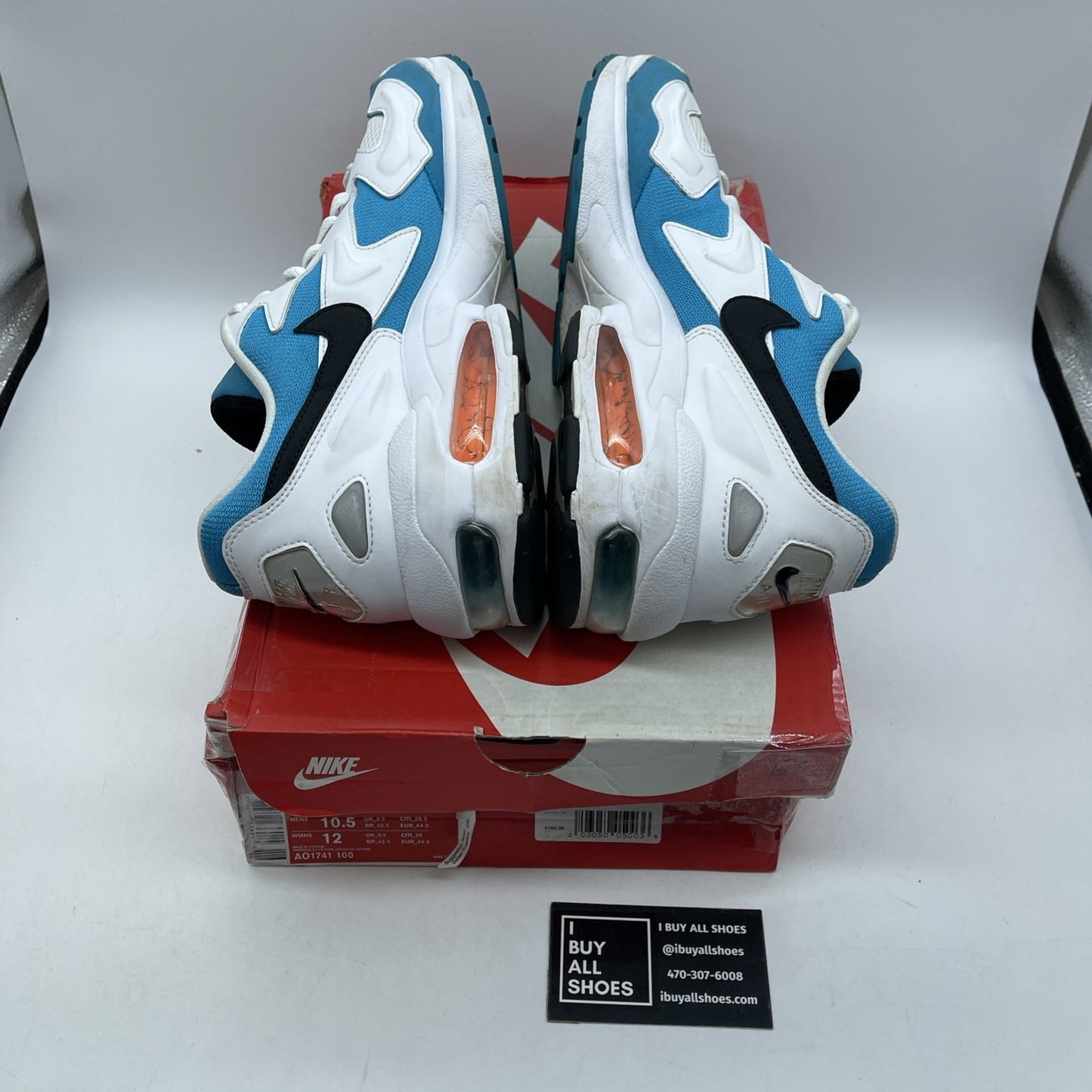 Size 10.5 - Nike Air Max 2 Light OG Blue Lagoon White Suede Leather (AO1741-100)