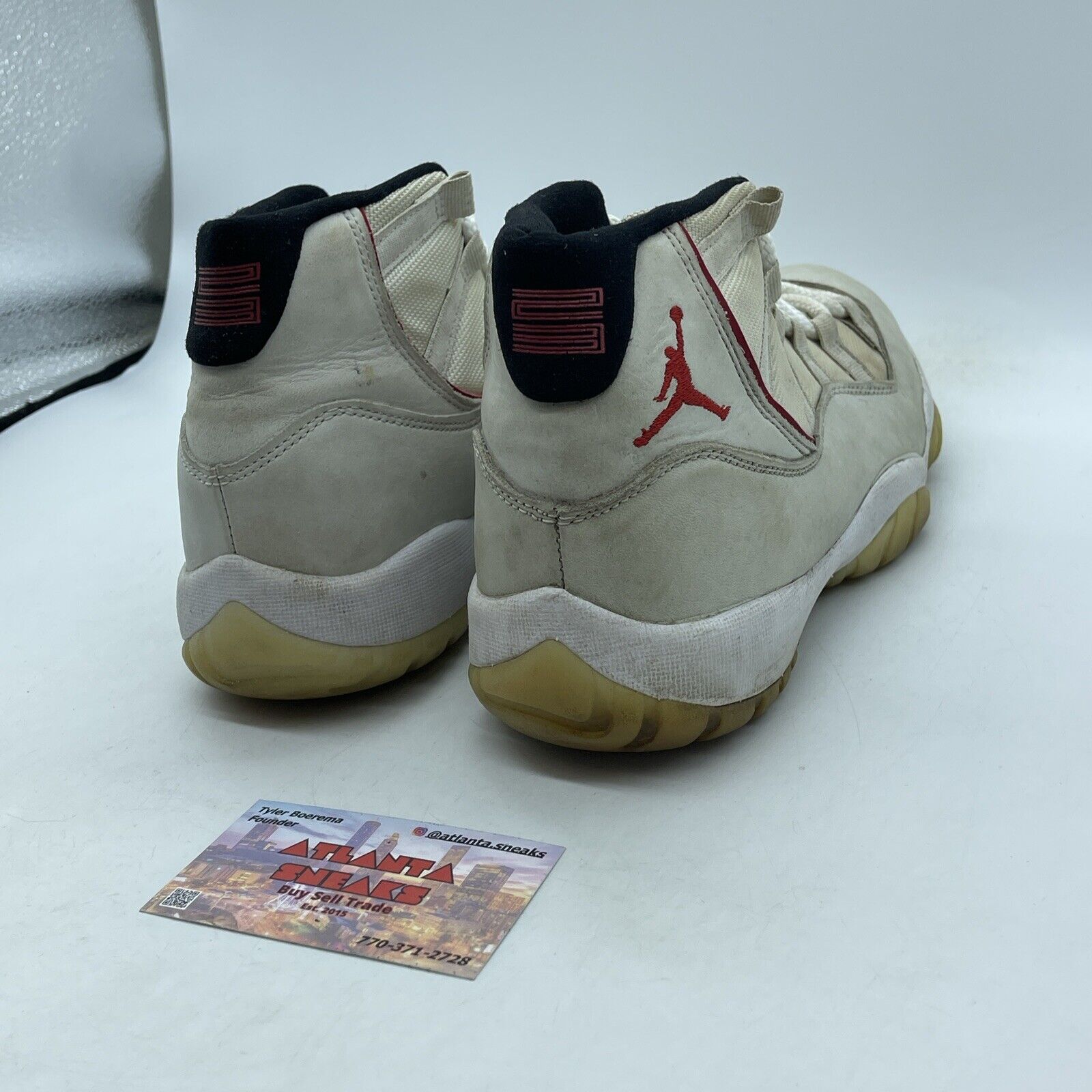 Size 8 - Air Jordan 11 Retro Platinum Tint Tan Red Black Suede (378037-016)