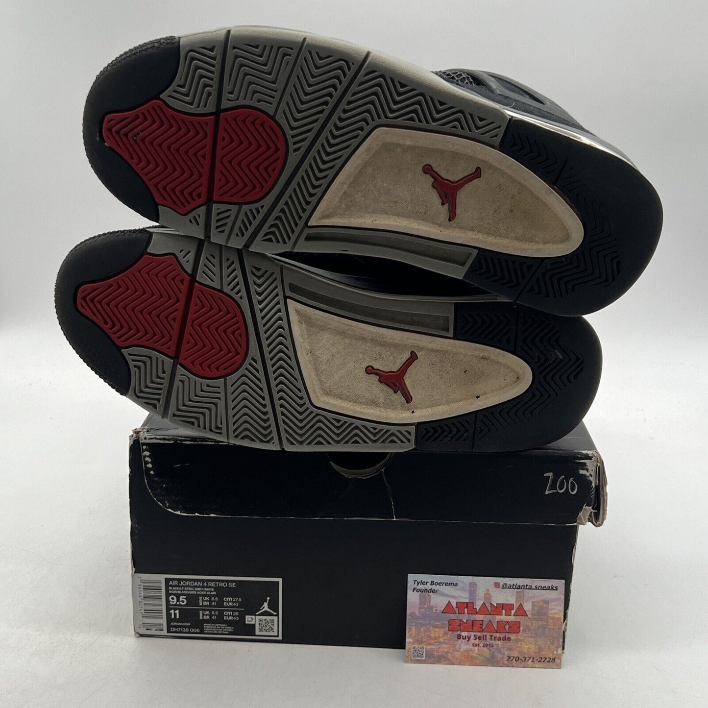 Size 9.5 - Jordan 4 Retro SE Mid Black Canvas (DH7138-006)