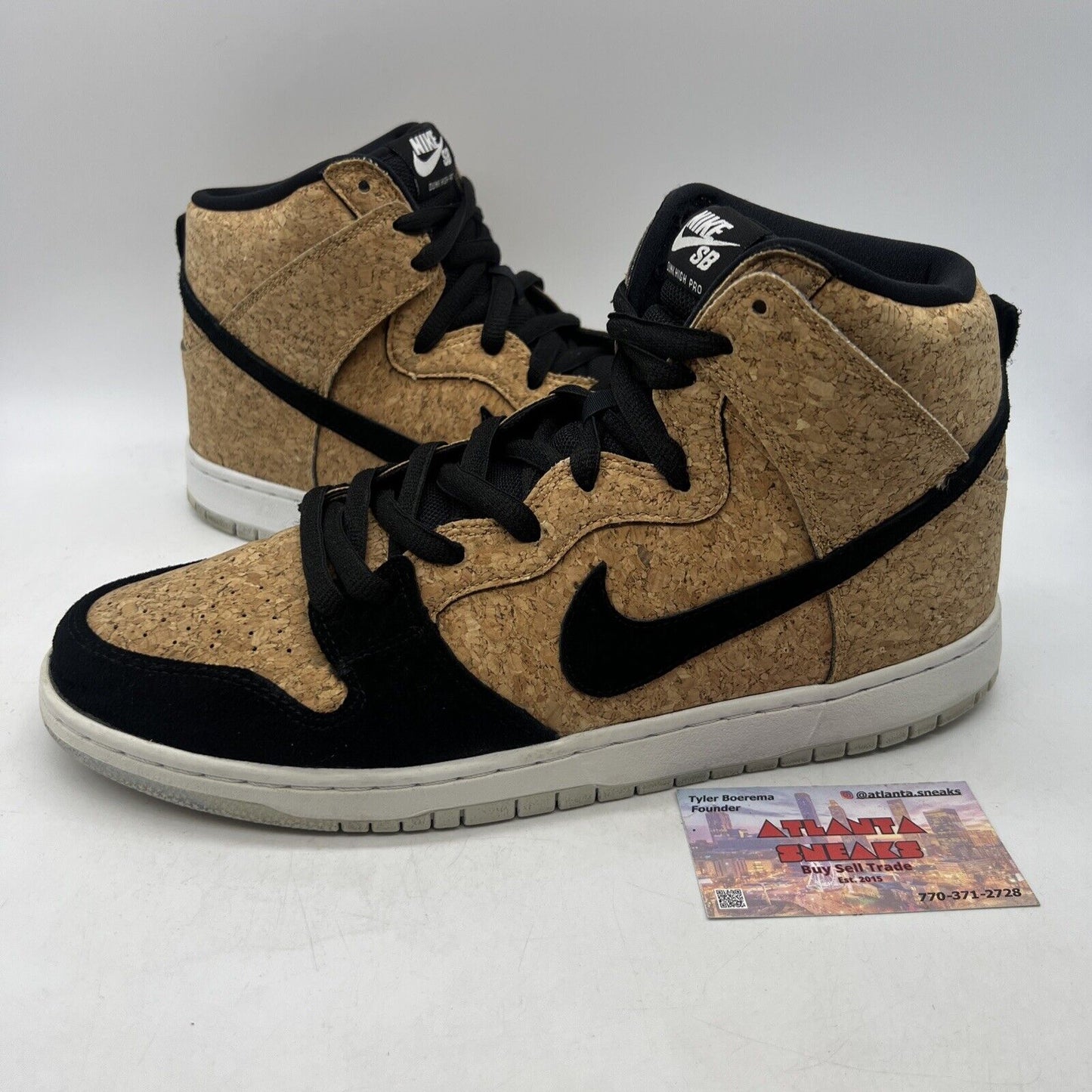 Size 12 - Nike Dunk Premium SB High Cork Black White Suede (313171-026)