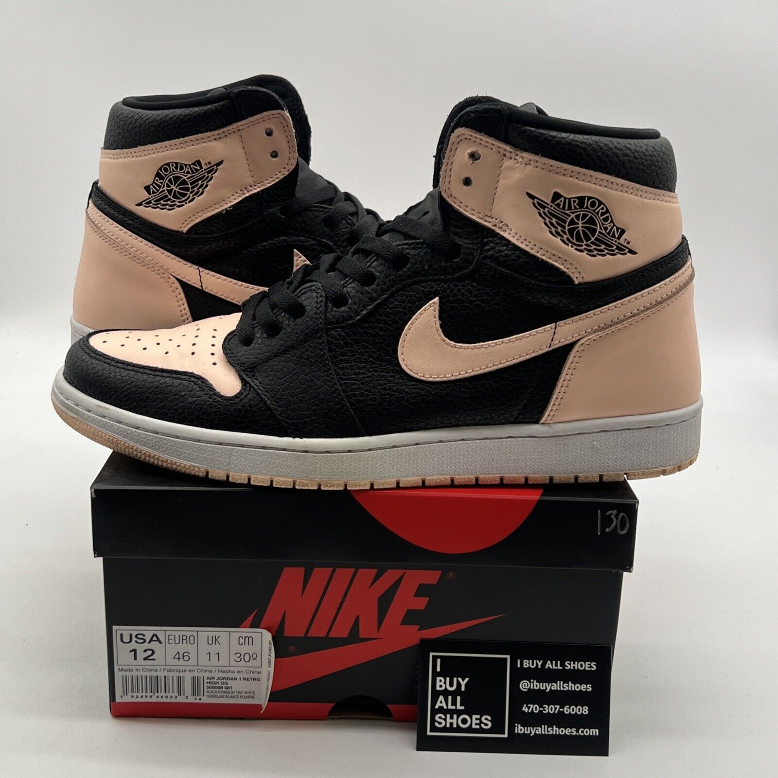 Size 12 - Air Jordan 1 Retro OG High Crimson Tint (555088-081)