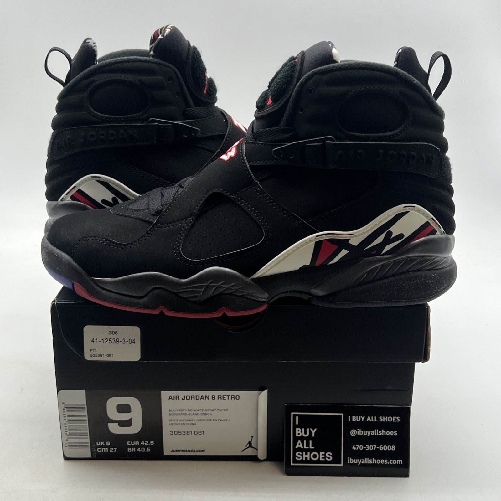 Size 9 - Air Jordan 8 Retro 2013 Playoff (305381-061)