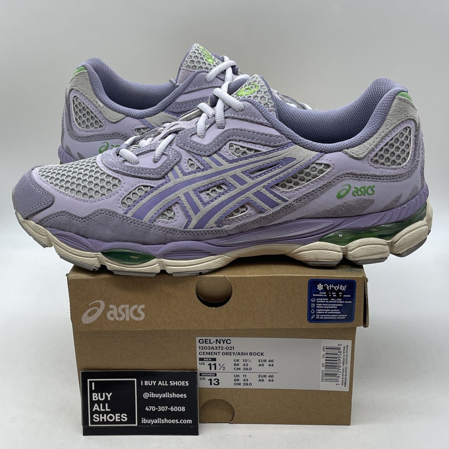 Size 11.5 - Asics Gel NYC Cement Grey Ash Rock (1203A372-021)