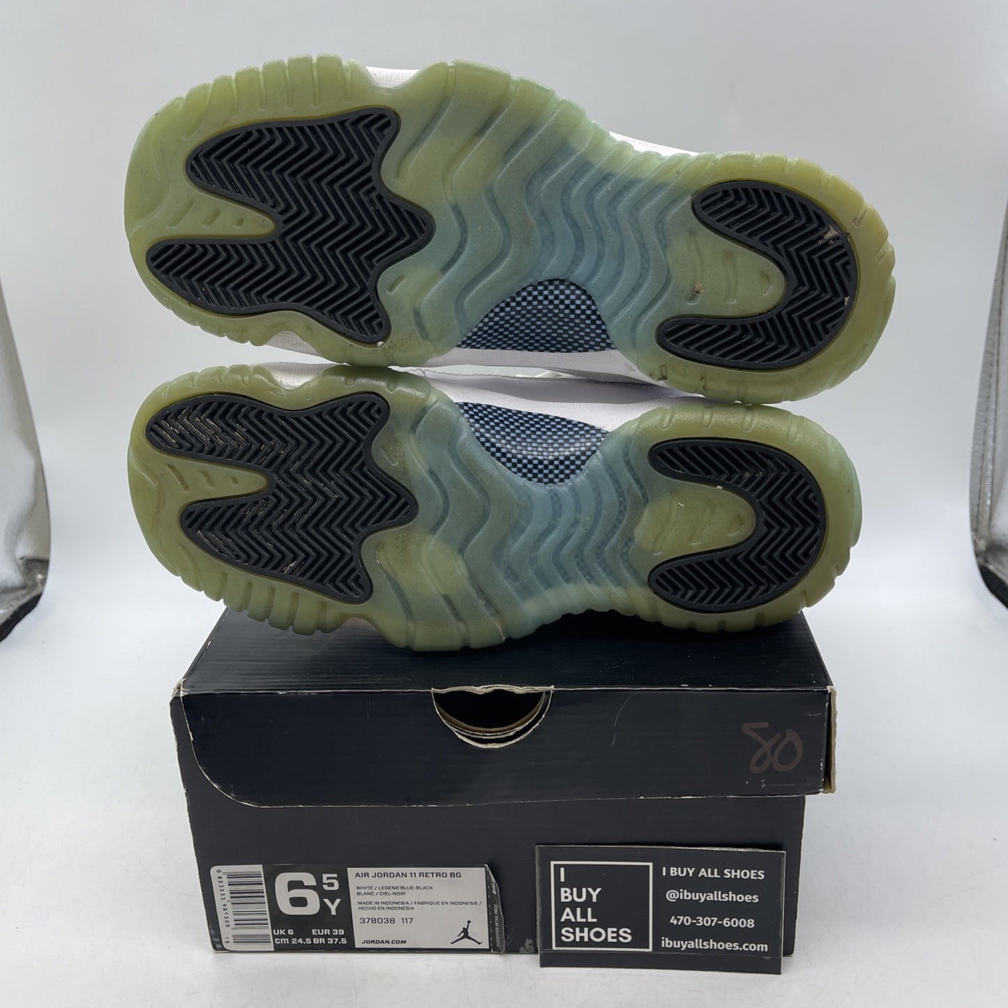 Size 6.5Y (GS) - Air Jordan 11 High Legend Blue (378038-117)