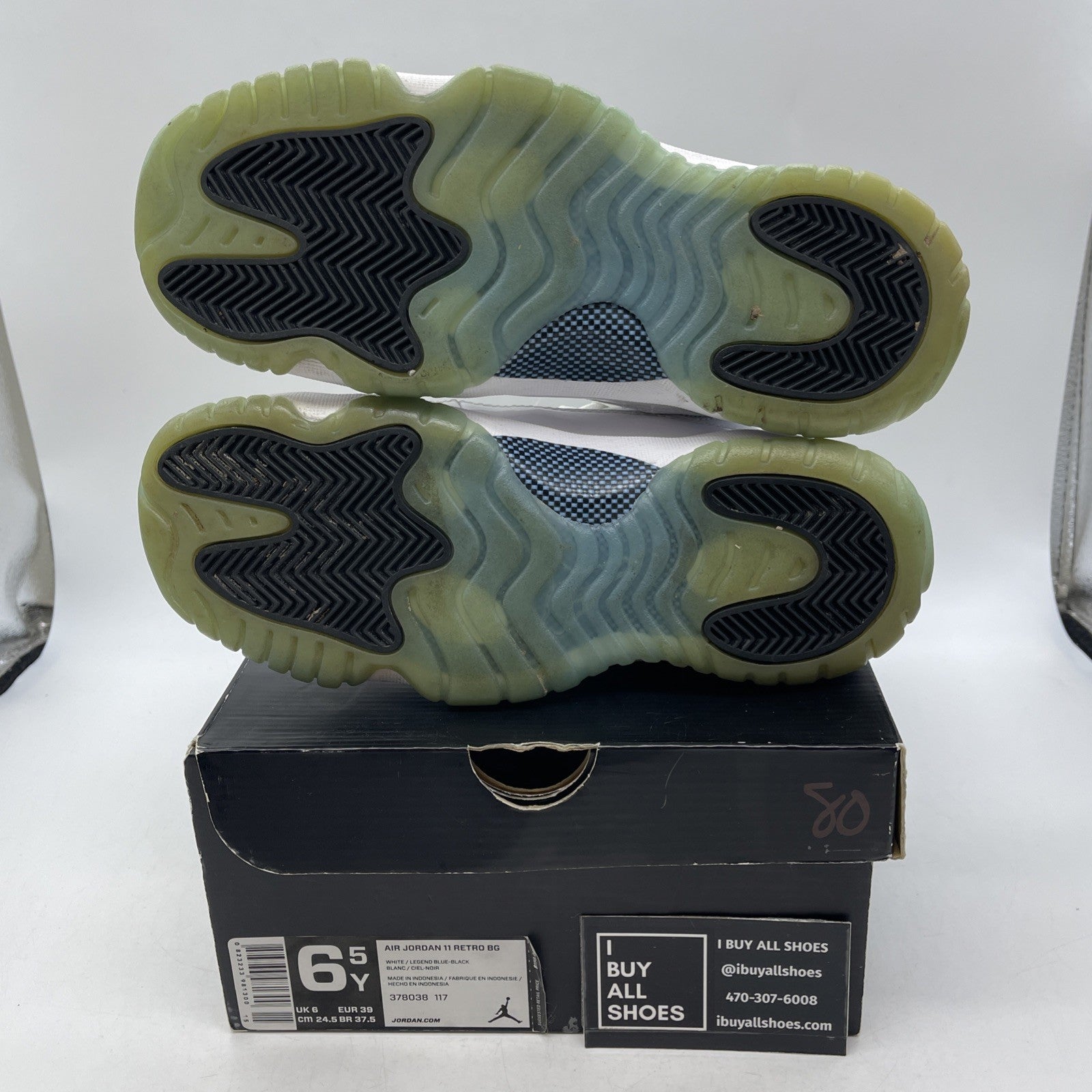 Size 6.5Y (GS) - Air Jordan 11 High Legend Blue (378038-117)