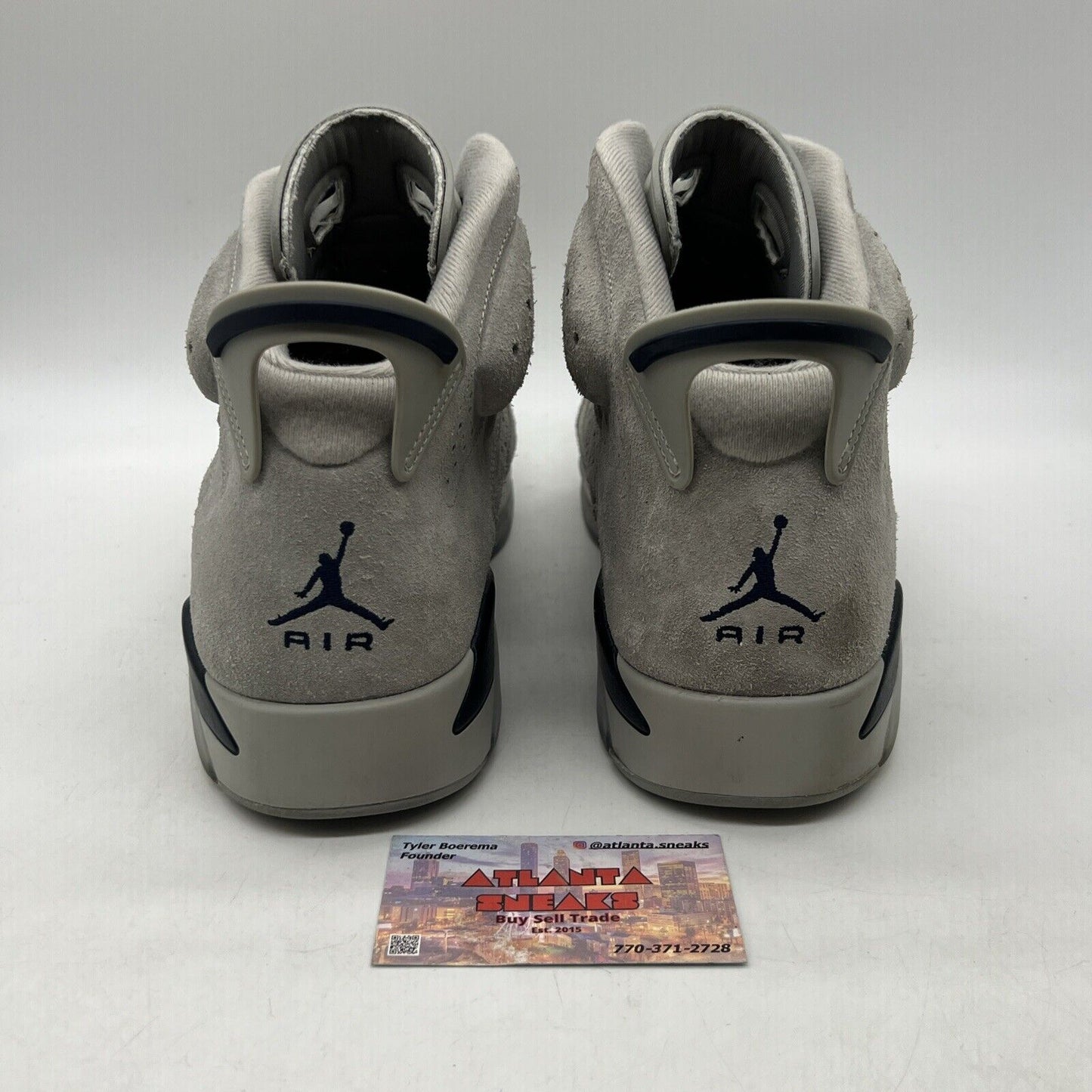 Size 12 - Jordan 6 Retro Mid Georgetown Grey Navy Suede (554724-025)