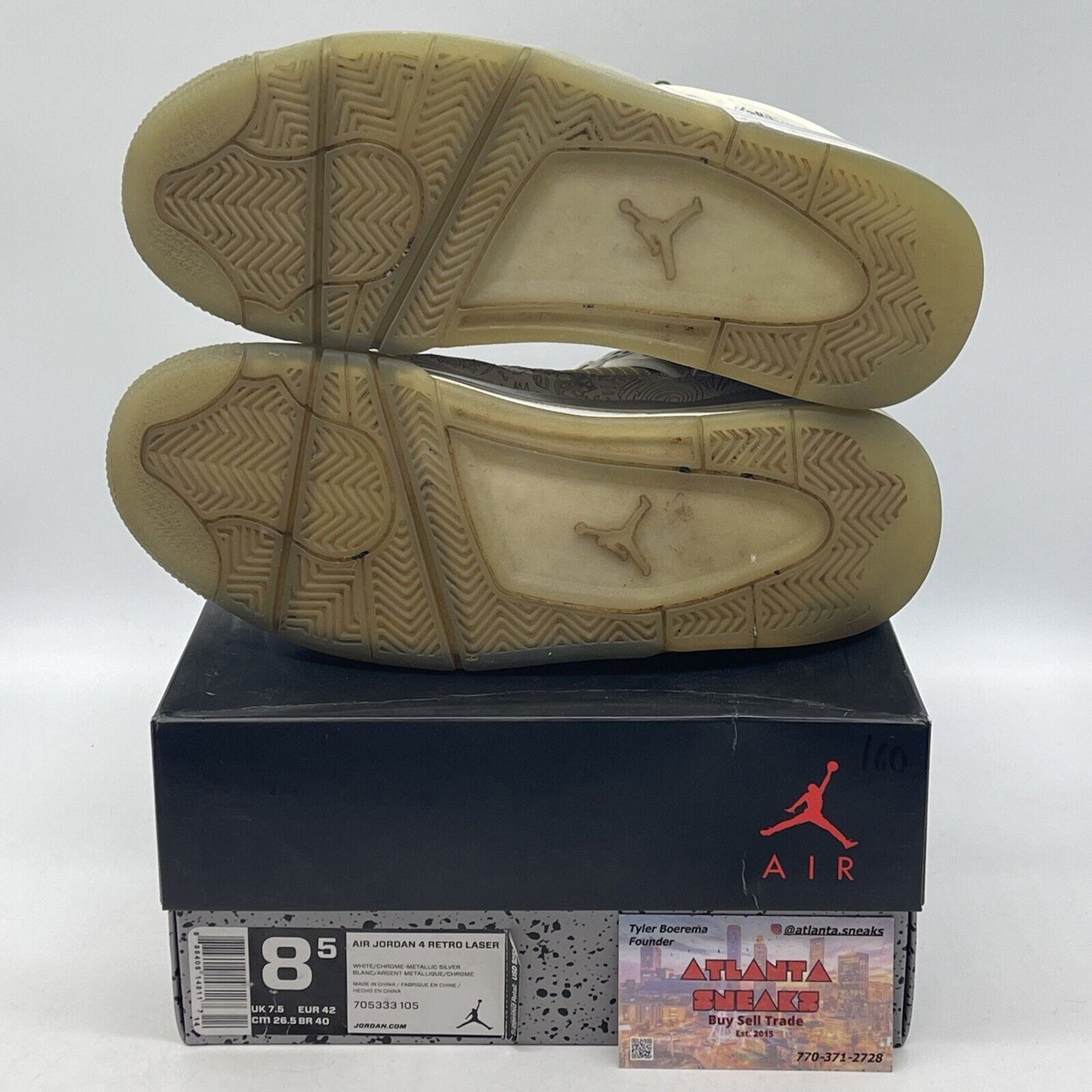 Size 8.5 - Air Jordan 4 Retro 30th Anniversary Laser Solver Leather (705333-105)