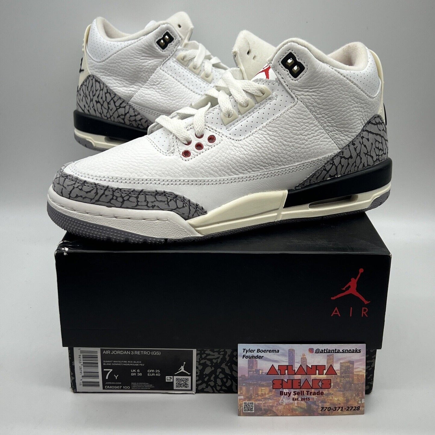 Size 7 - Jordan 3 Retro Mid White Cement Reimagined Brand New Og All