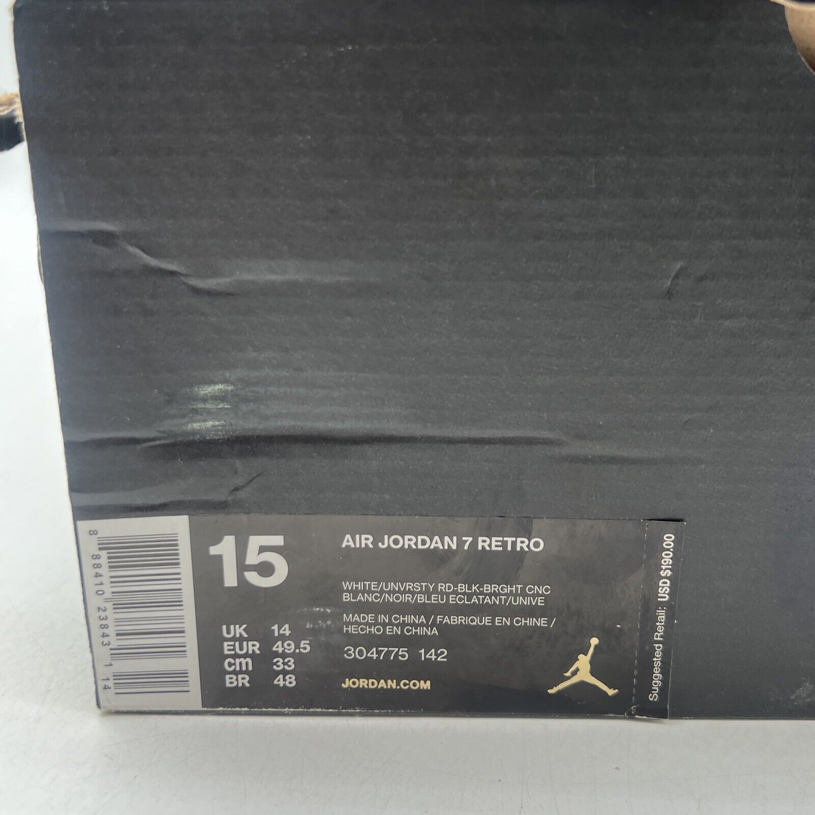 Size 15 - Air Jordan 7 Retro Sweater Purple Red White Yellow (304775-142)