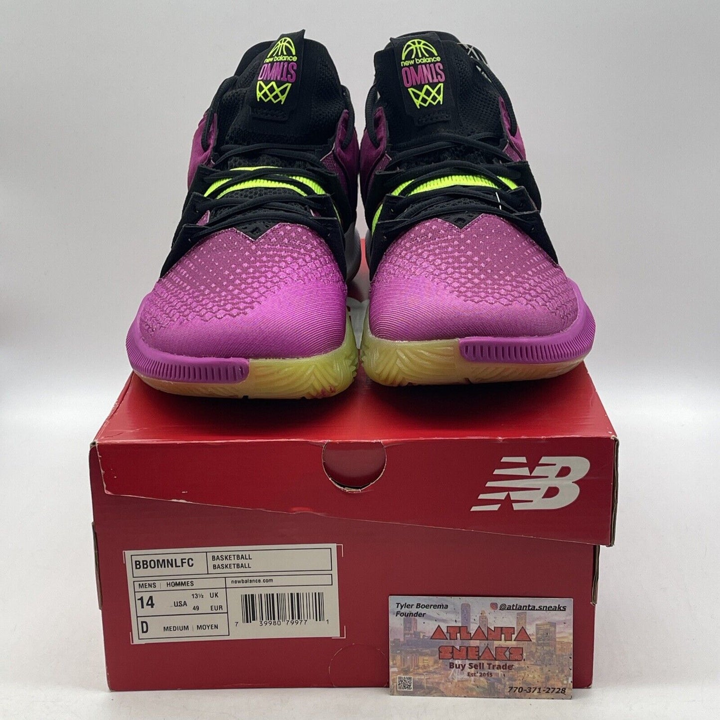 Size 14 - New Balance OMN1S Low Berry Lime Purple White Suede Leather (BBOMNLFC)