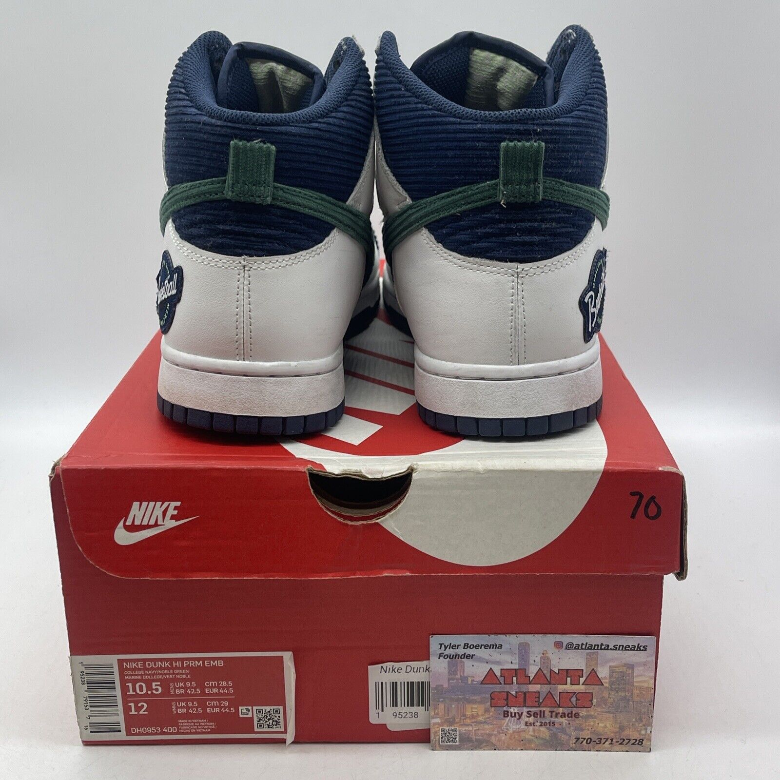 Size 10.5 - Nike Dunk High Sports Specialties Blue Green Suede (DH0953-400)