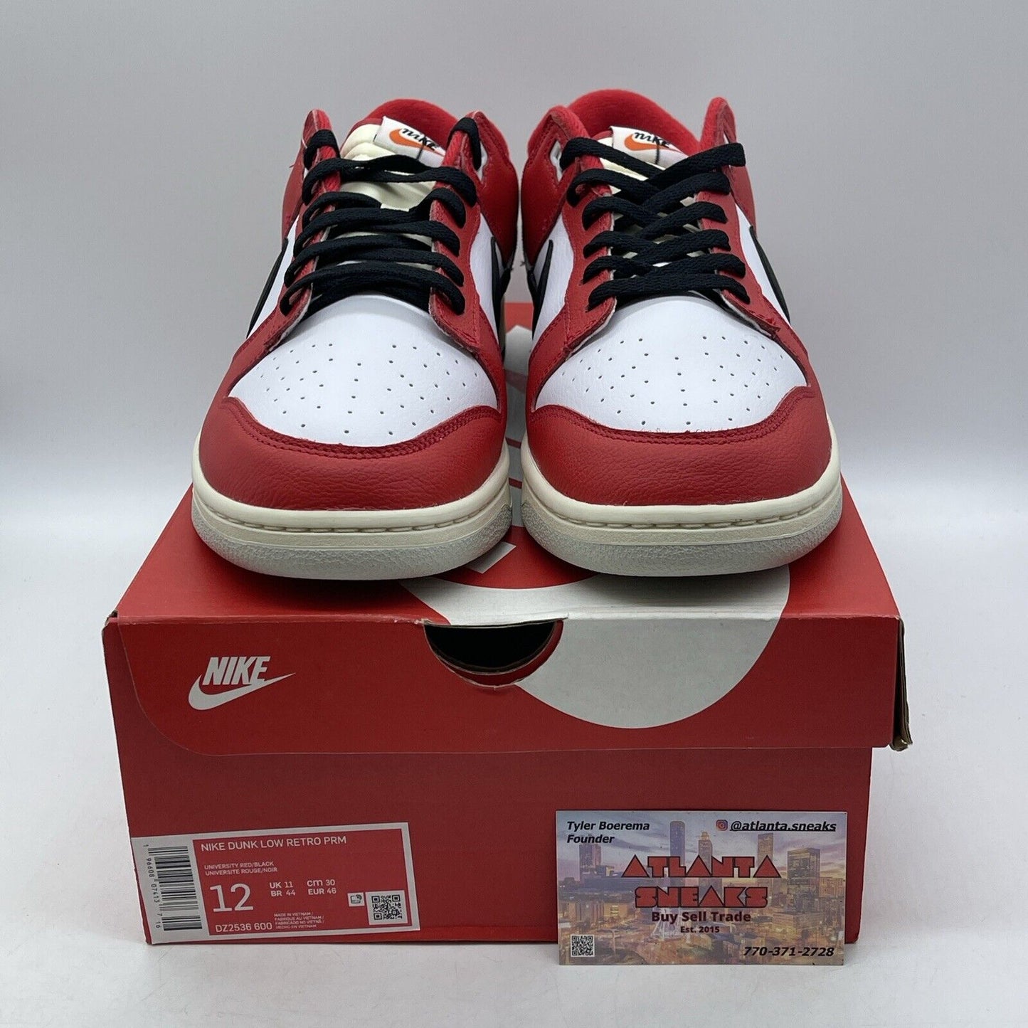 Size 12 - Nike Dunk Low Split - Chicago Red Black White Leather (DZ2536-600)