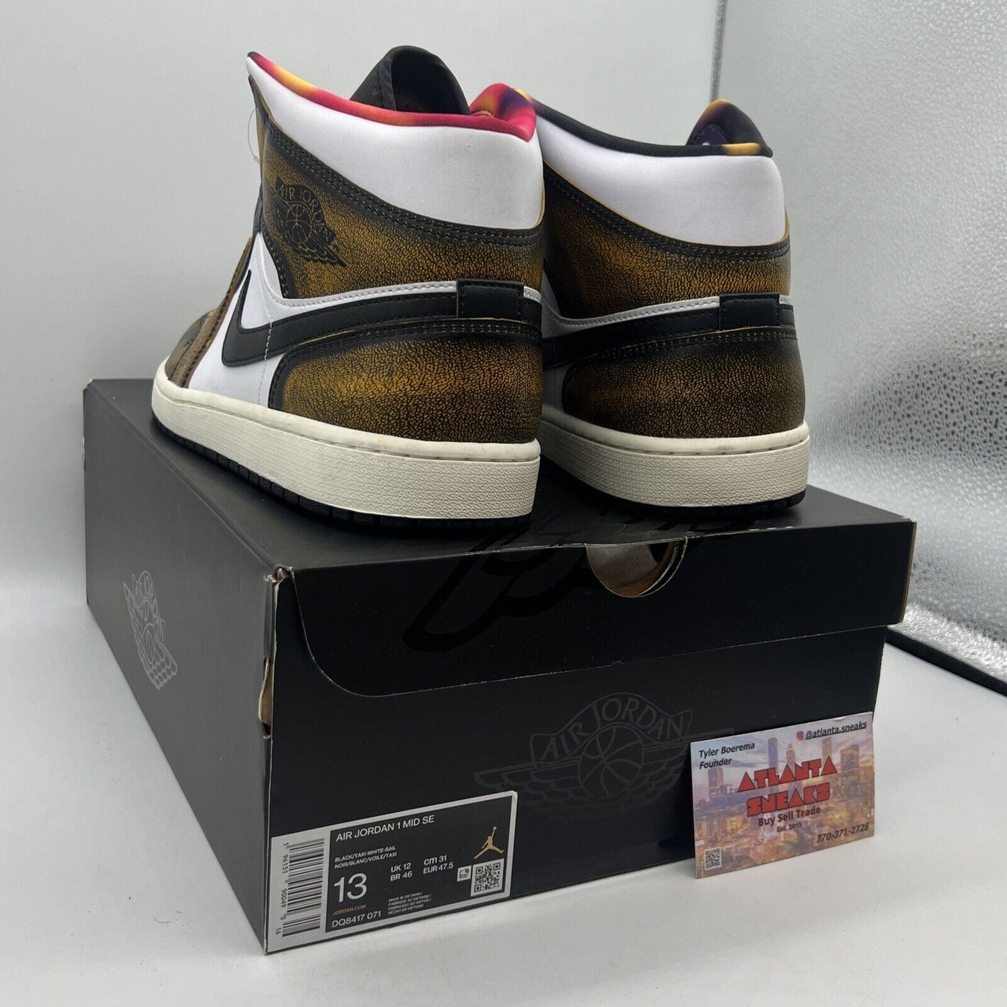 Size 13 - Jordan 1 Mid Sail/Taxi Brand New Og All