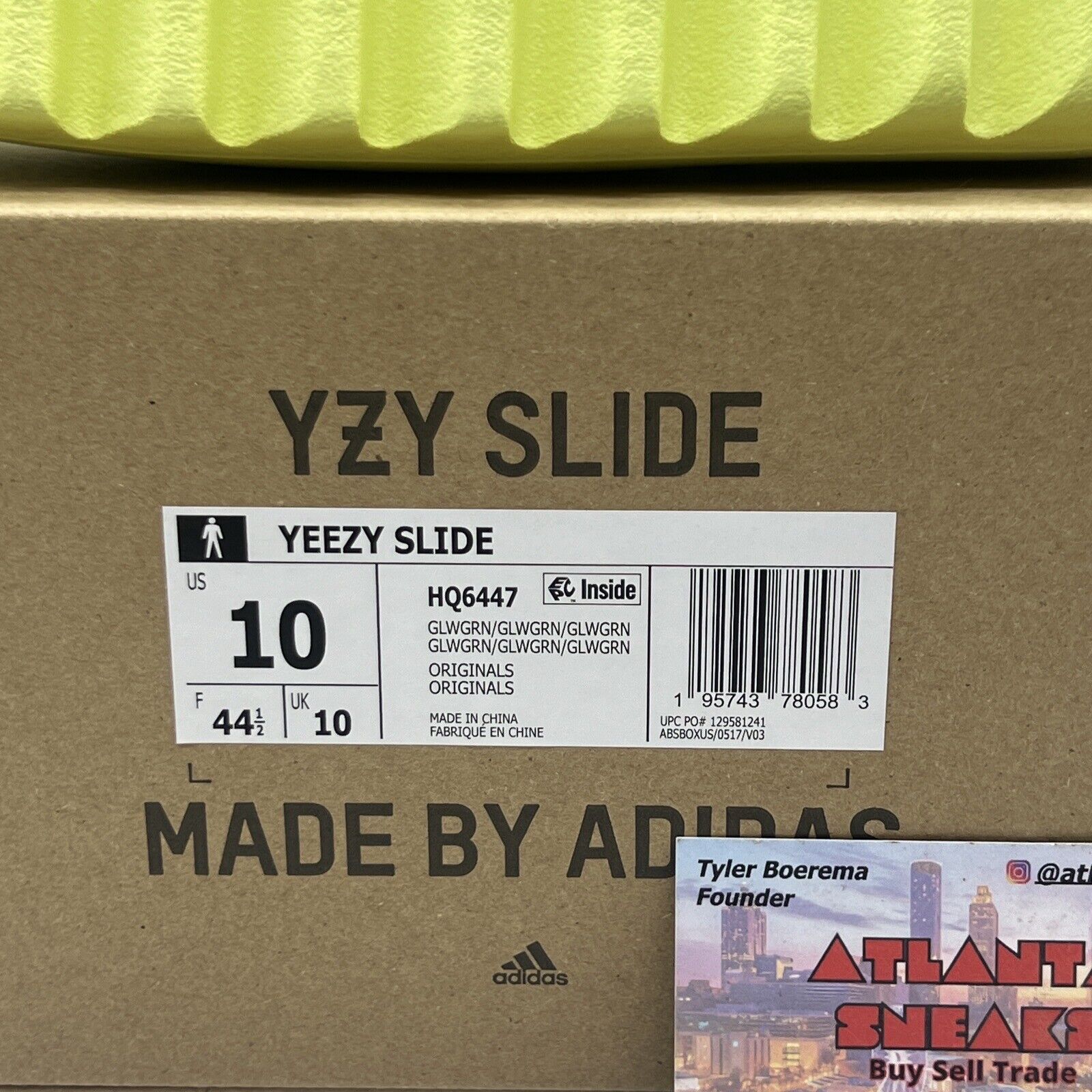 Men's adidas Yeezy Slide Glow Green/Glow Green/Glow Green (HQ6447)