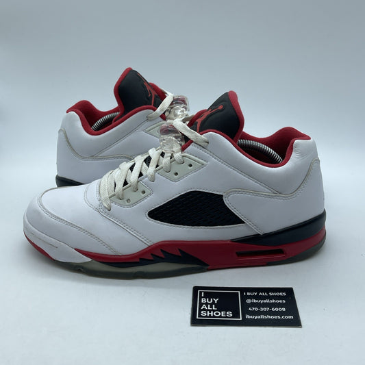 Size 11 - Air Jordan 5 Retro 2016 Low Fire Red White Leather (819171-101)