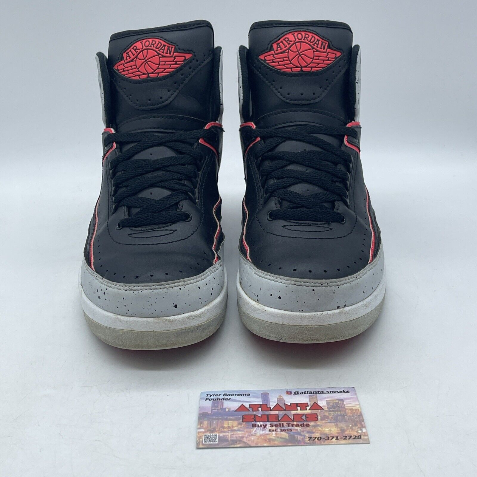 Size 8.5 - Air Jordan 2 Retro Infrared 23 Black White Red Gray (385475-023)