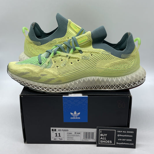 Size 11 - adidas 4D Fusio Semi Frozen Yellow Green White Suede (FY3603)