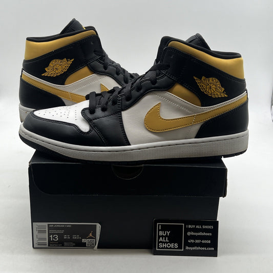 Size 13 - Air Jordan 1 Mid Black University Gold (554724-177)