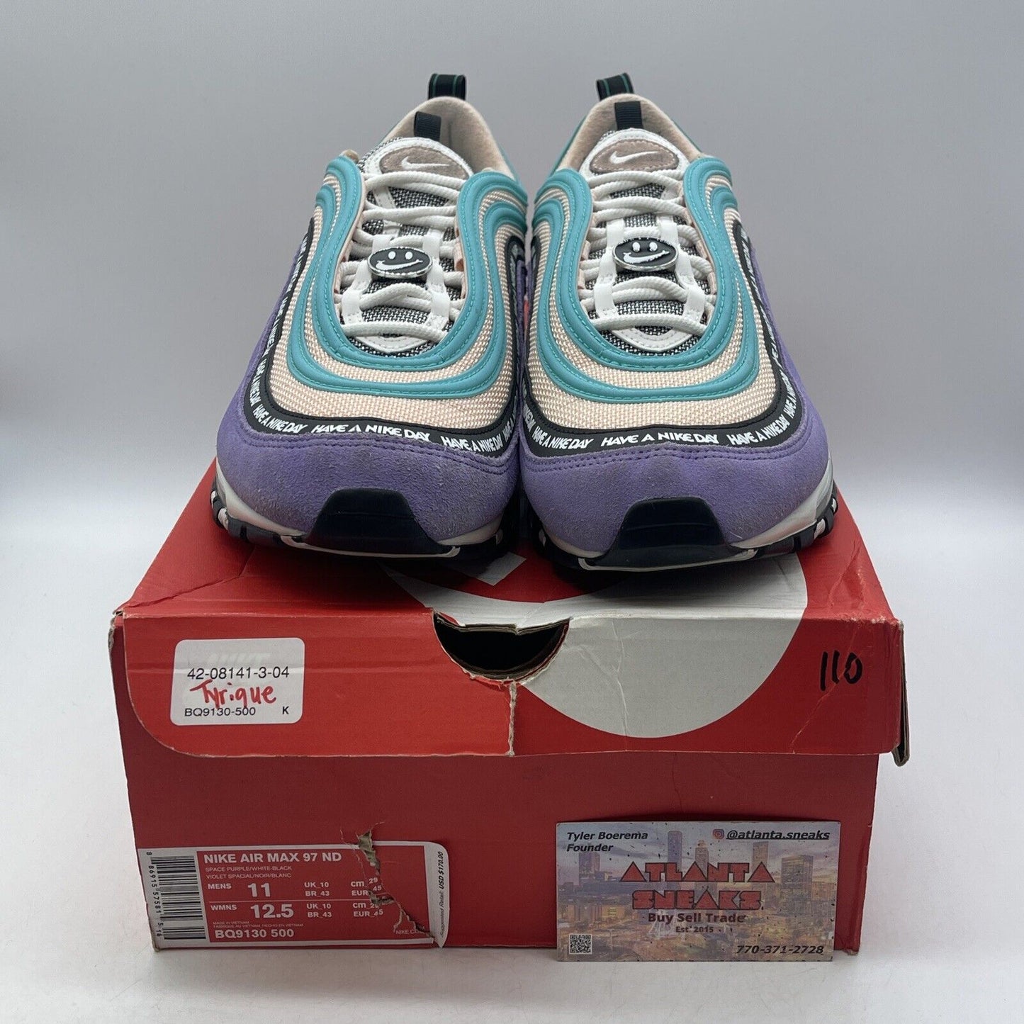 Size 11 - Nike Air Max 97 Have a Nike Day Blue White Suede Leather (BQ9130-500)