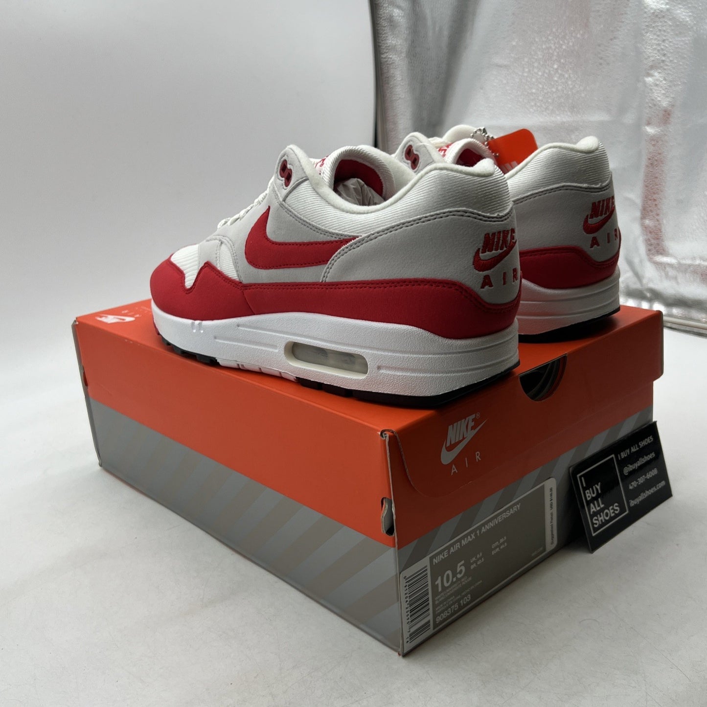 Size 10.5 - Nike Air Max 1 OG Anniversary 2017 Re-Release Red (908375-103)