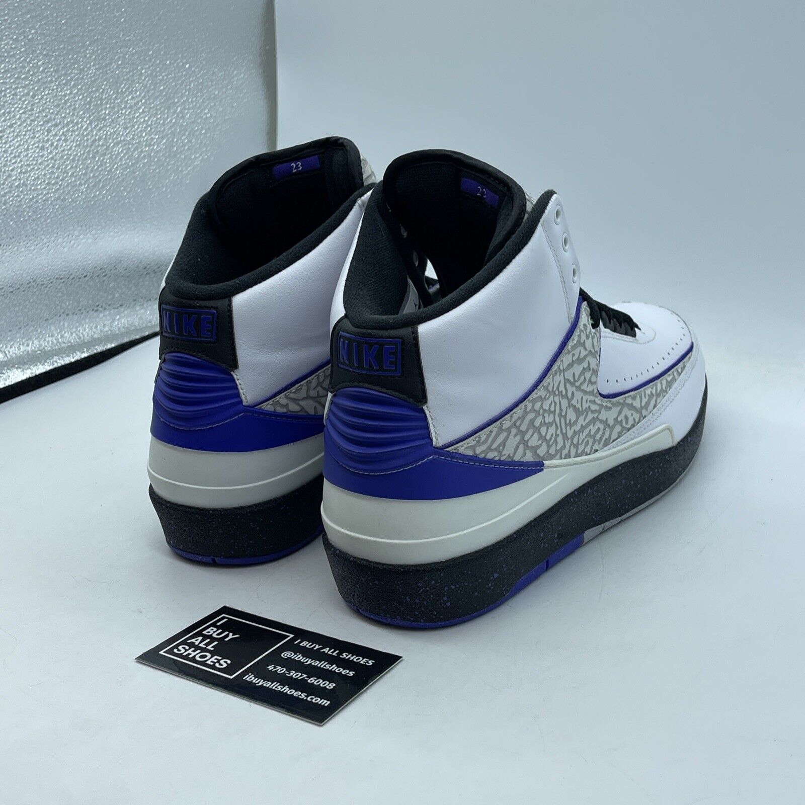 Size 9.5 - Air Jordan 2 Retro Concord White Purple Black Suede (385475-153)