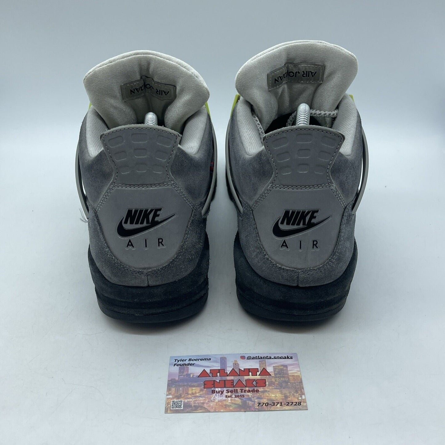 Size 12 - Jordan 4 Retro SE Mid Neon 95 Black Grey Suede Leather (CT5342-007)