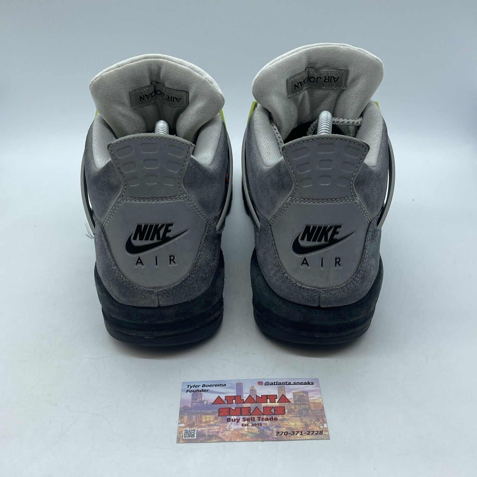 Size 12 - Jordan 4 Retro SE Mid Neon 95 Black Grey Suede Leather (CT5342-007)