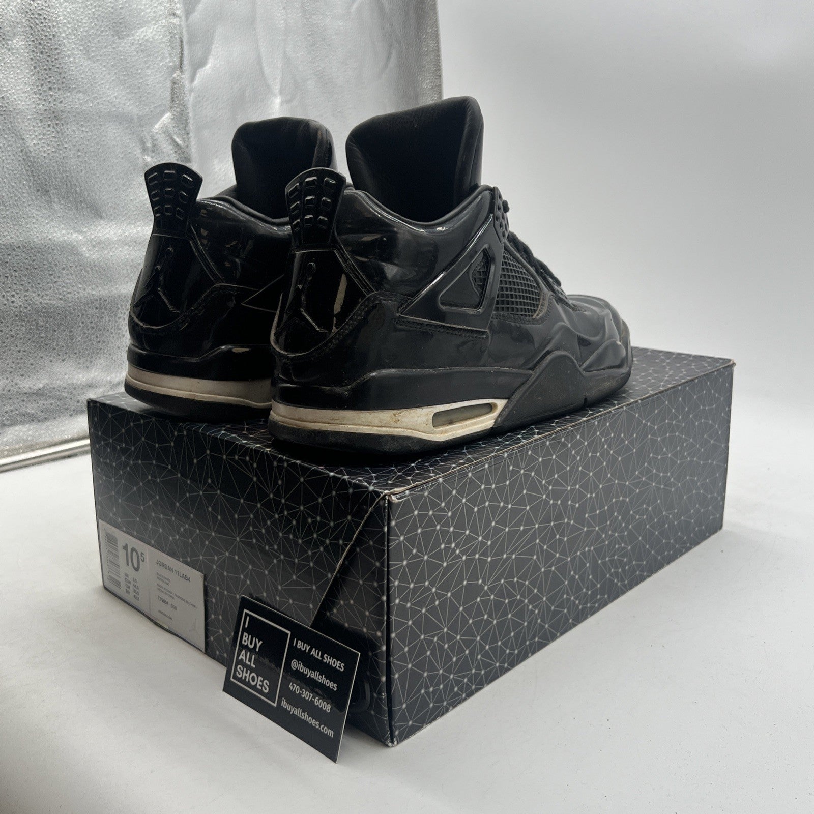 Size 10.5 - Air Jordan 4 Retro 11Lab4 - Black (719864-010)