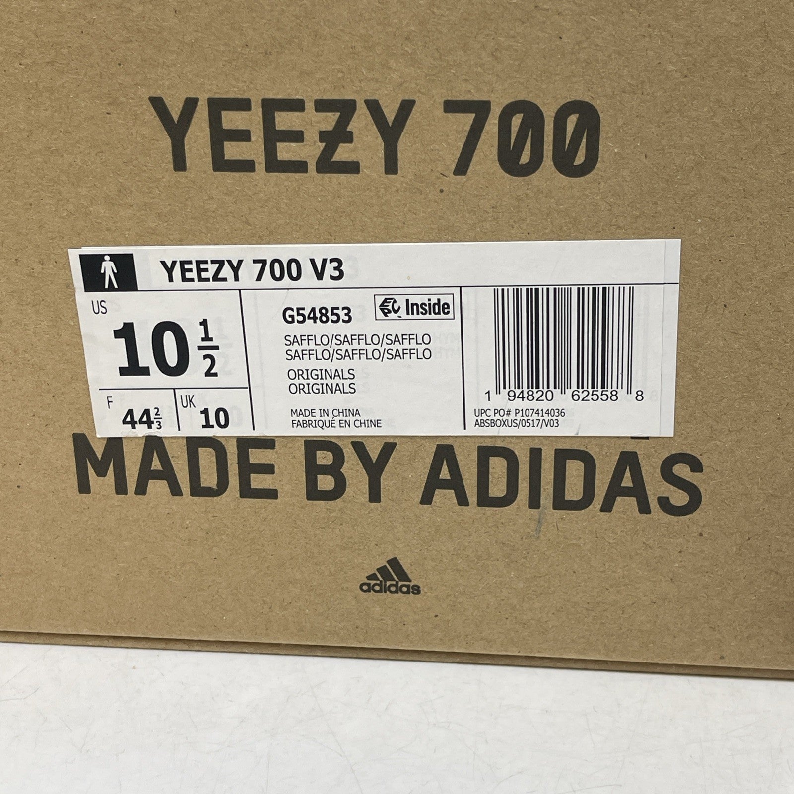 Size 10.5 - adidas Yeezy 700 V3 Safflower Black Tan Yellow Suede (G54853)