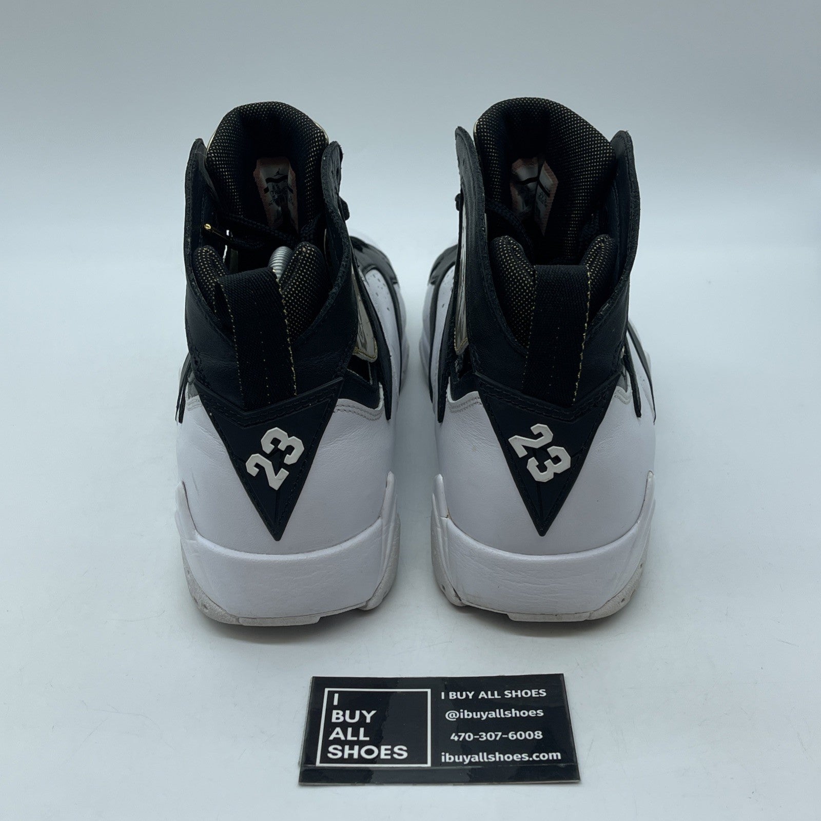 Size 9.5 - Air Jordan 7 Retro Champagne Black White Gold Leather (725093-140)