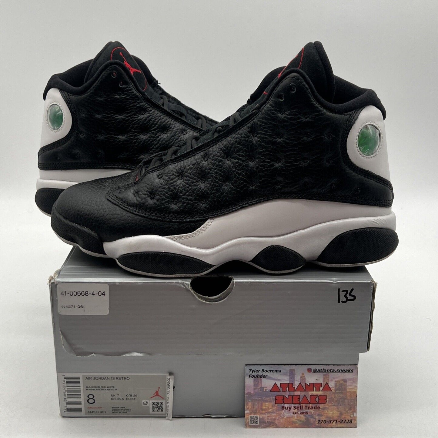 Size 8 - Air Jordan 13 Retro Reverse He Got Game Black White Leather 414571-061