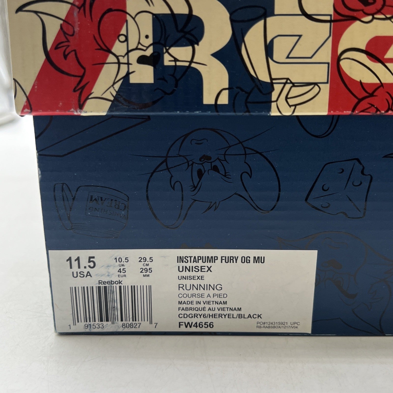 Size 11.5 - Reebok Tom & Jerry x InstaPump Fury Tom (FW4656)