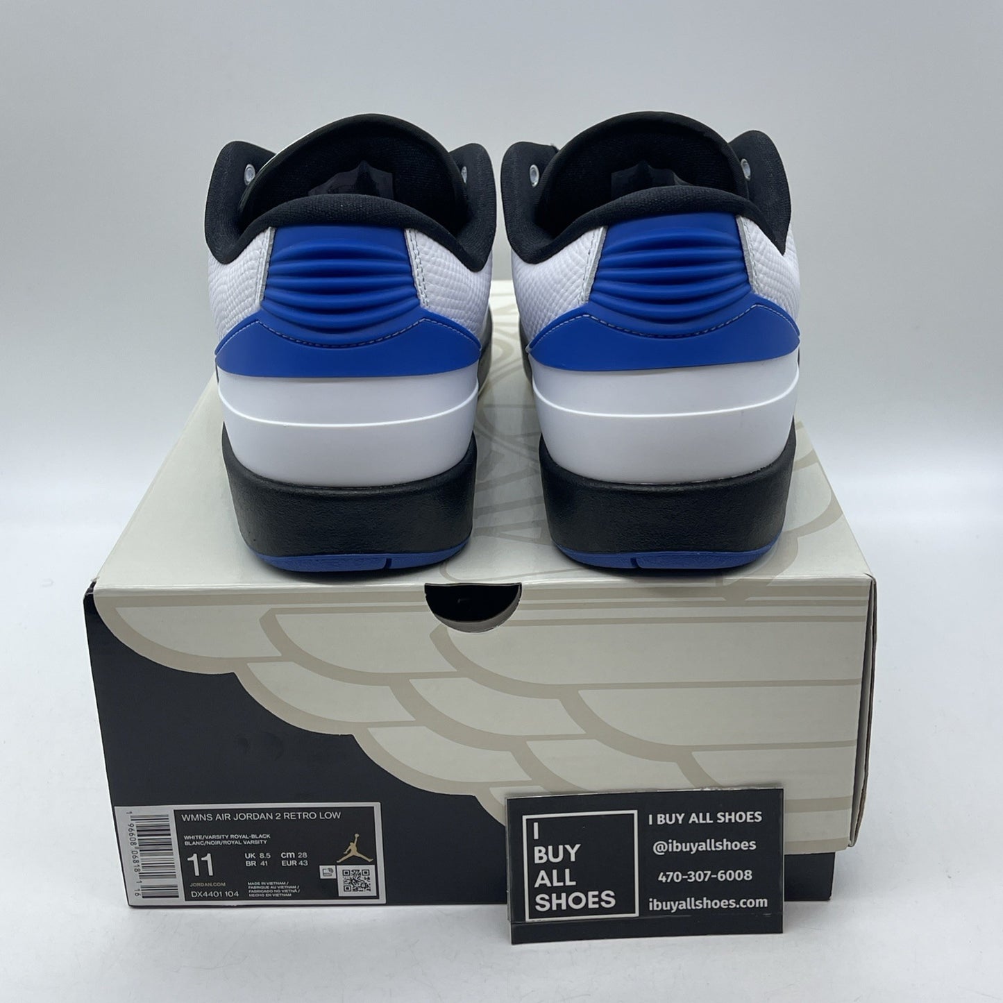 Size 11W - Air Jordan 2 Retro Low Varsity Royal White Leather (DX4401-104)