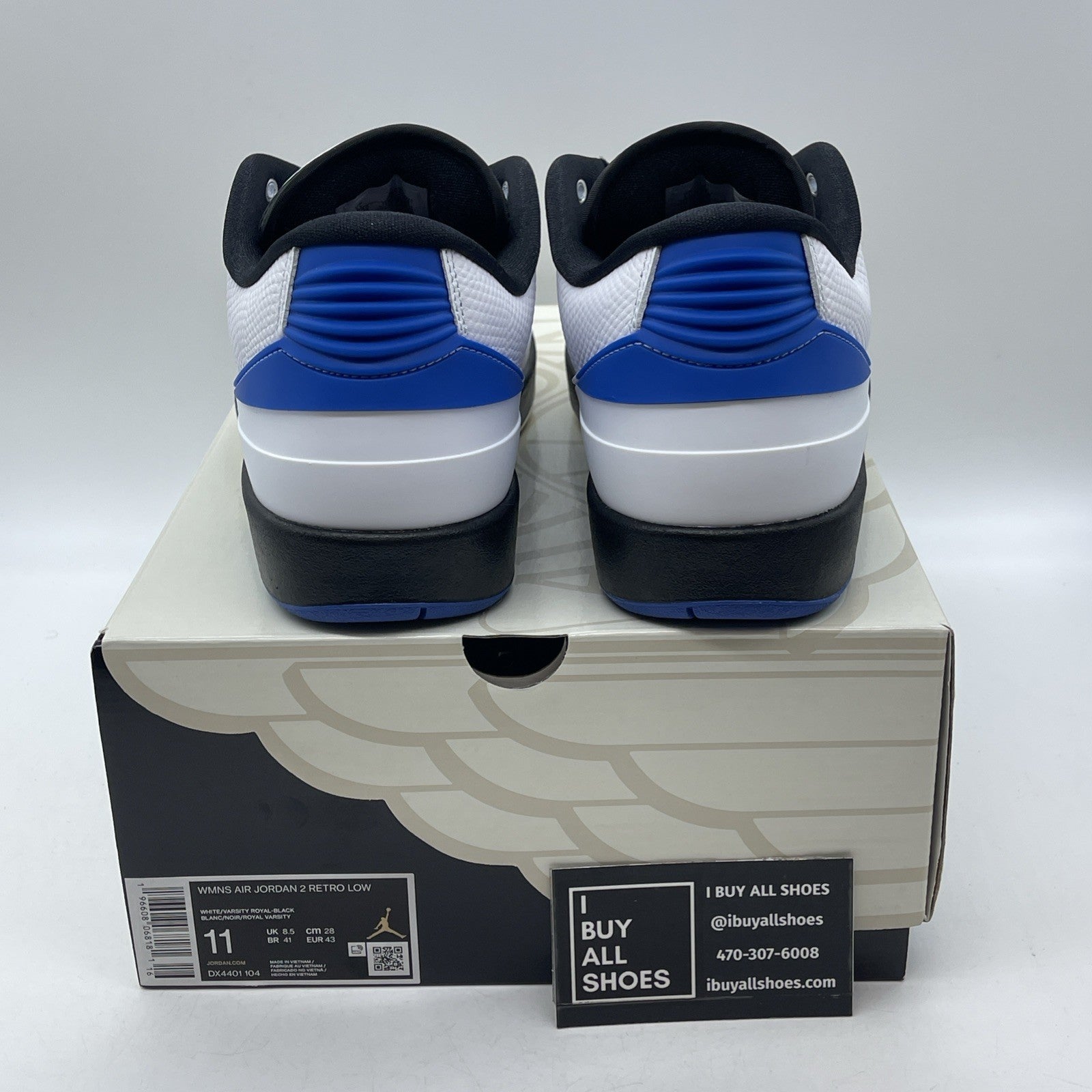 Size 11W - Air Jordan 2 Retro Low Varsity Royal White Leather (DX4401-104)