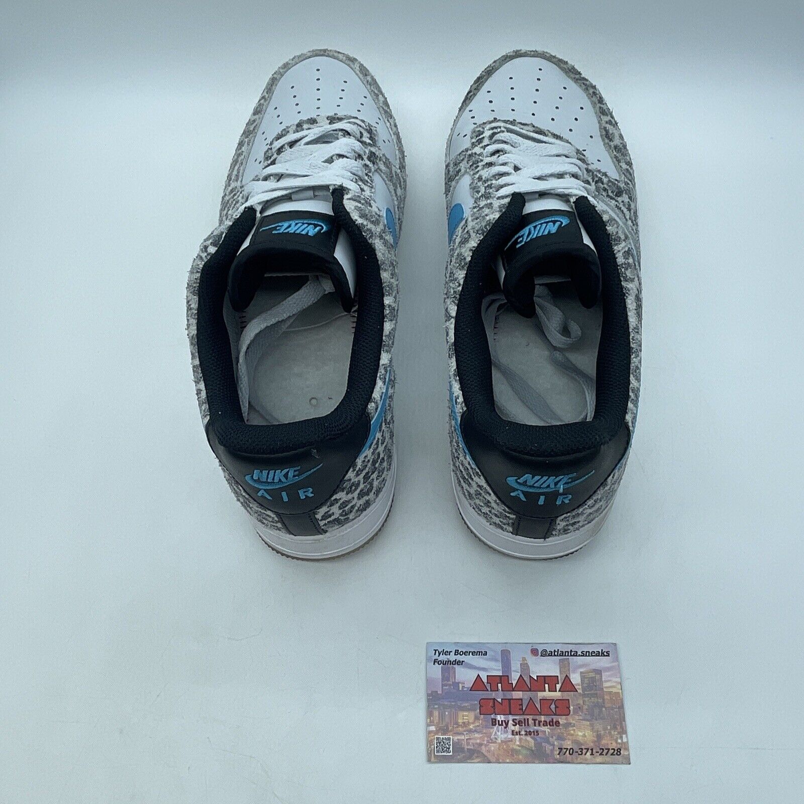 Size 11 - Nike Air Force 1 Premium Low Snow Leopard White Blue (DJ6192-001)